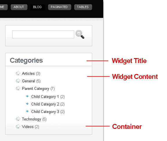 Classic container styling for your widgets widgets-3