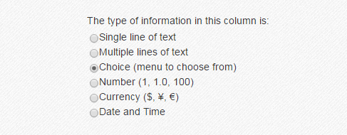 Choice column