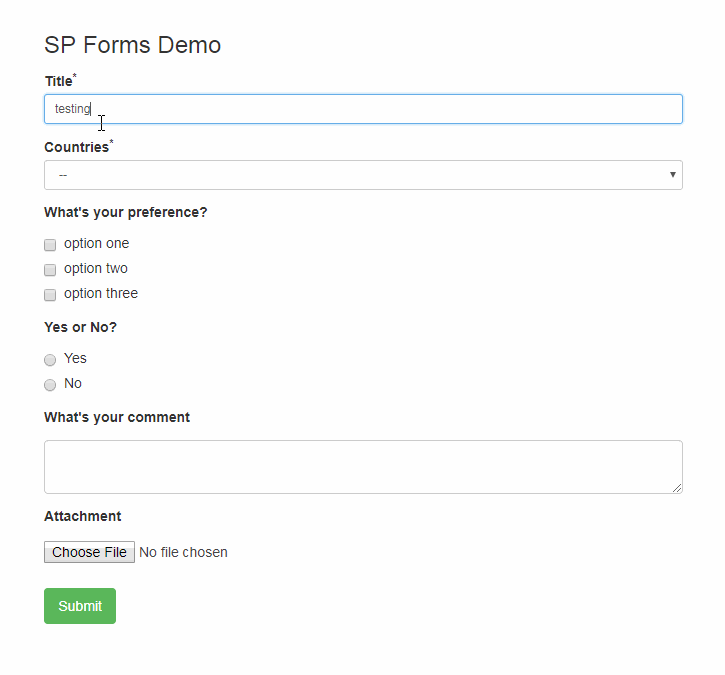 submit form