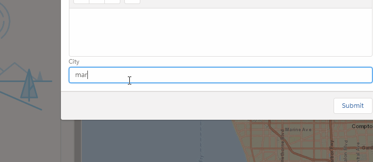 City autocomplete