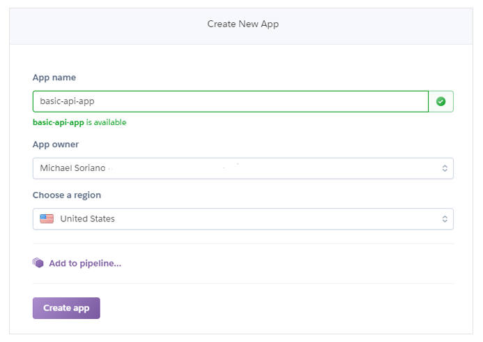 create heroku app
