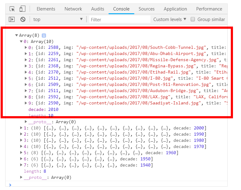 timeline - object grouped
