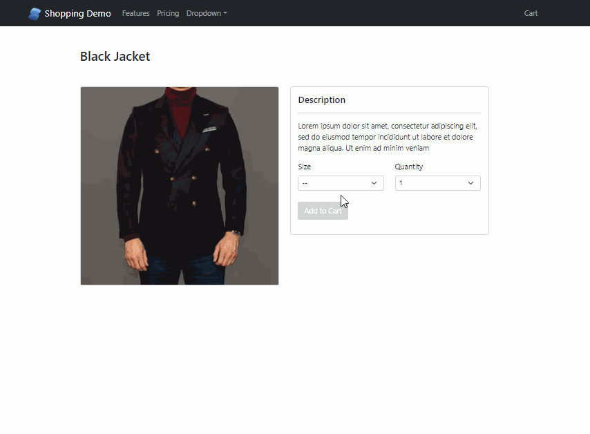 shopping cart app in solidjs